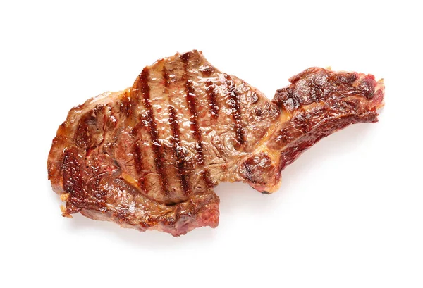 Steak Panggang Yang Lezat Dengan Latar Belakang Putih — Stok Foto