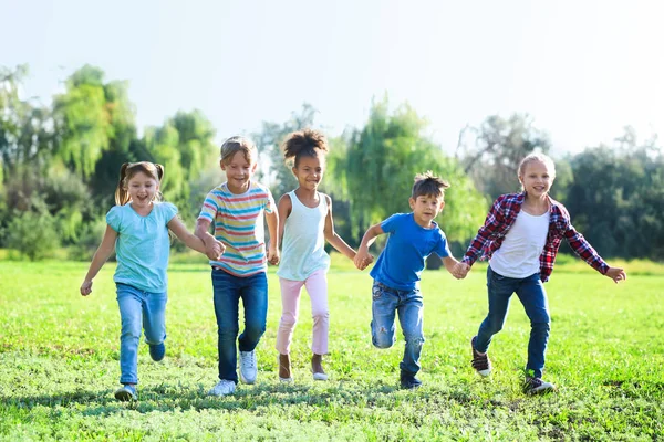 Lindos Niños Pequeños Jugando Aire Libre —  Fotos de Stock