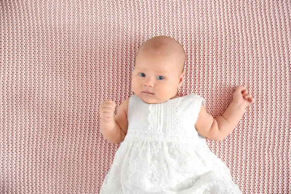 Cute Little Baby Lying Bed — Stock Photo, Image