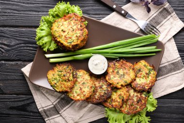 Plaka lezzetli kabak krep ahşap tablo