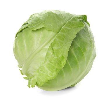 Beyaz arka plan üzerinde olgunlaşmış taze lahana