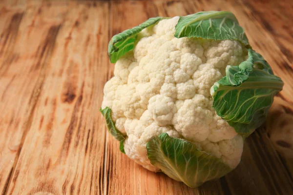 Cauliflower Cabbage Wooden Table — Stock Photo, Image