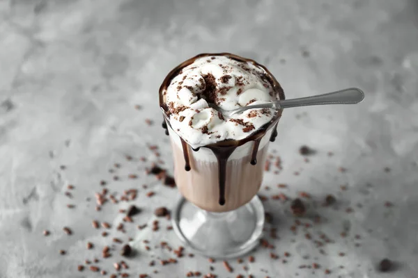 Cup Delicious Cocoa Marshmallows Light Table — Stock Photo, Image