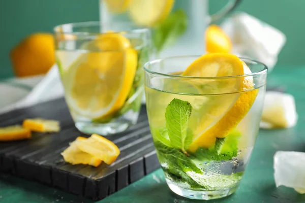 Copo Limonada Fresca Tabela Cores — Fotografia de Stock