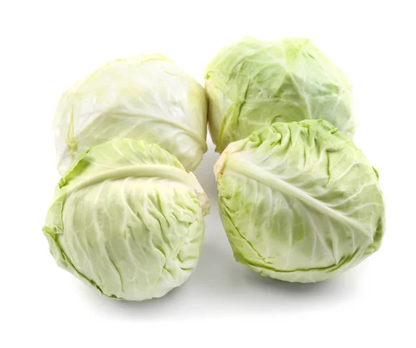 Fresh Cabbages White Background — Stock Photo, Image