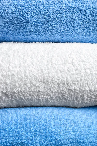 Stack Clean Soft Towels Closeup — Stock Photo, Image