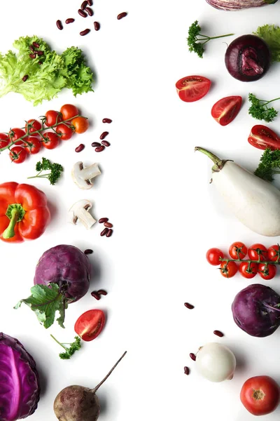 Composition Fresh Vegetables White Background — Stock Photo, Image