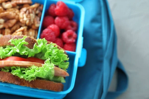 Lunch Box Appetizing Food Bag Closeup — Stock Photo, Image