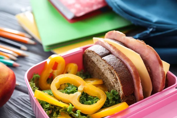 Appetizing Food Lunch Box Table — Stock Photo, Image
