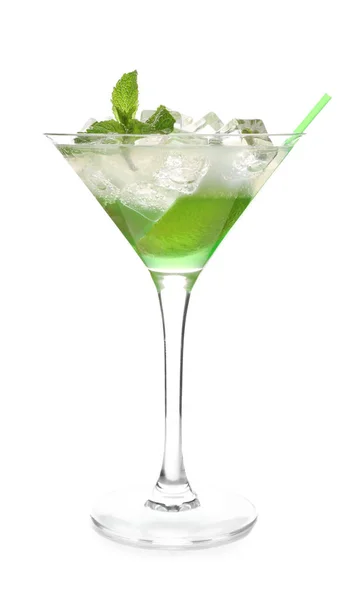 Fresh Summer Cocktail Glass White Background — Stock Photo, Image