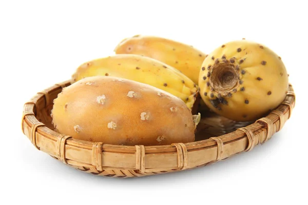 Tray Ripe Cactus Pears White Background — Stock Photo, Image