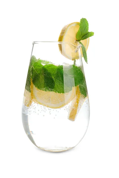 Caraffa Limonata Fresca Fondo Bianco — Foto Stock