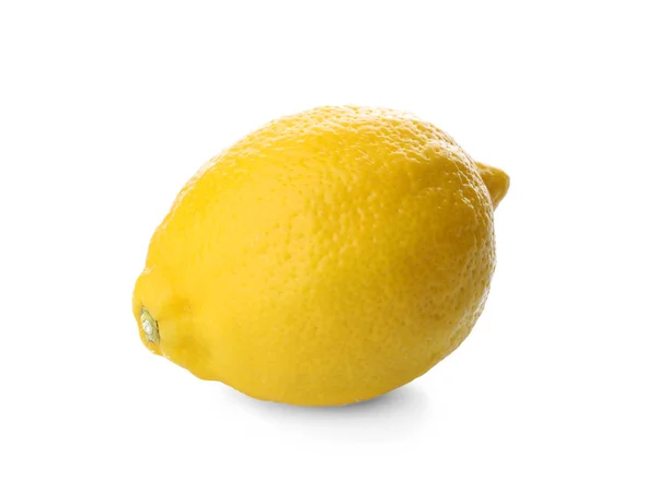 Whole Ripe Lemon White Background — Stock Photo, Image