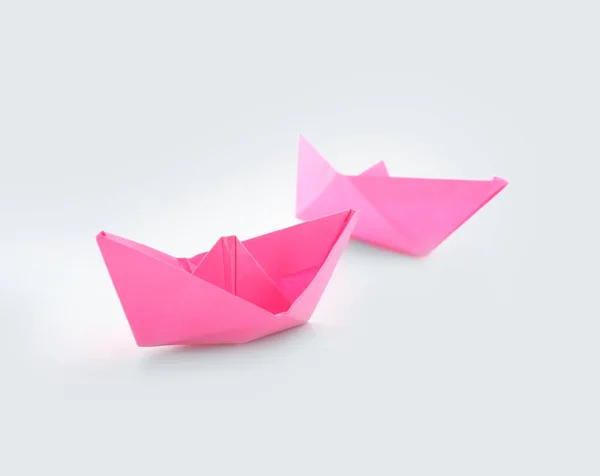 Origami Καραβάκια Λευκό Φόντο — Φωτογραφία Αρχείου
