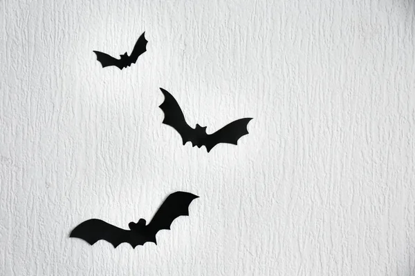 Murciélagos Papel Como Decoración Para Fiesta Halloween Pared — Foto de Stock