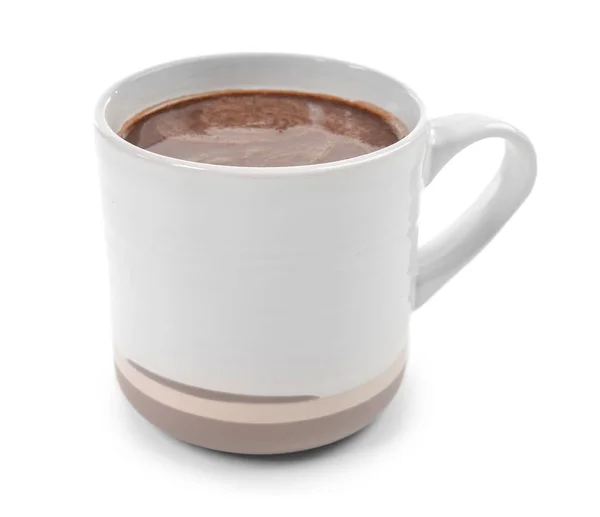 Csésze Forró Csoki Fehér Háttér — Stock Fotó