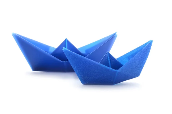 Barcos Origami Sobre Fondo Blanco — Foto de Stock