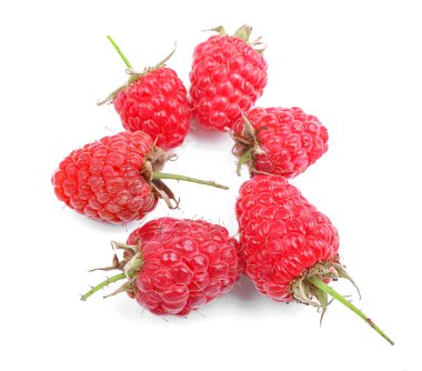 Beyaz arka planda taze ahududu