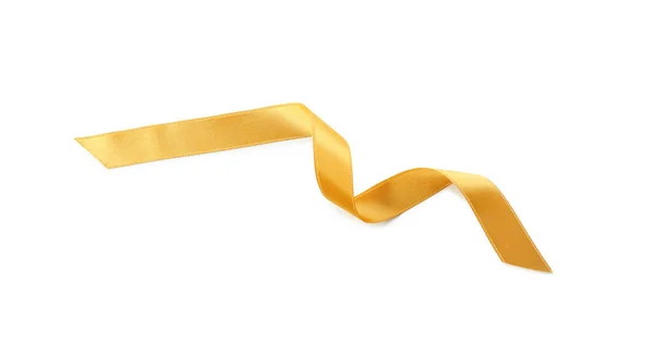 Golden Ribbon White Background — Stock Photo, Image