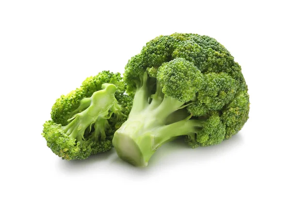 Čerstvá Zelená Brokolice Bílém Pozadí — Stock fotografie
