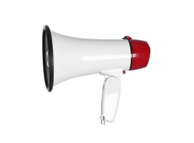 Beyaz arka plan üzerinde megafon