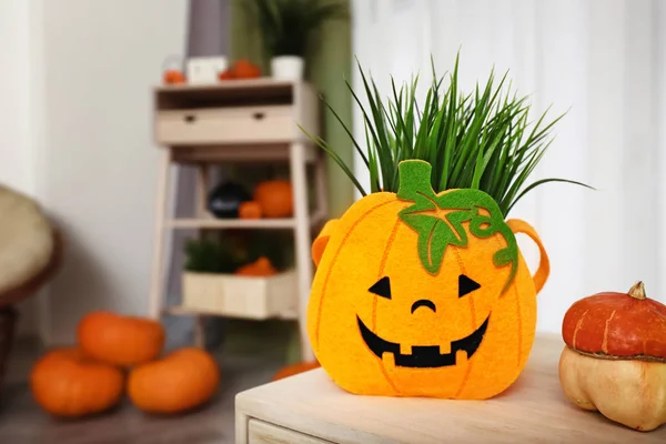 Arredamento Creativo Preparato Celebrazione Halloween Sul Tavolo Camera — Foto Stock