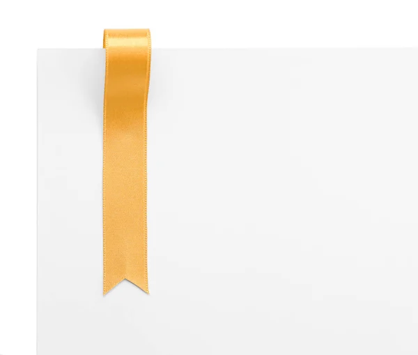 Golden Ribbon White Background — Stock Photo, Image