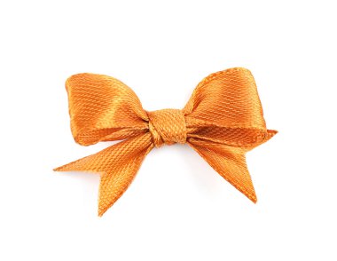 Güzel yay altın şerit beyaz arka plan üzerinde yapılan