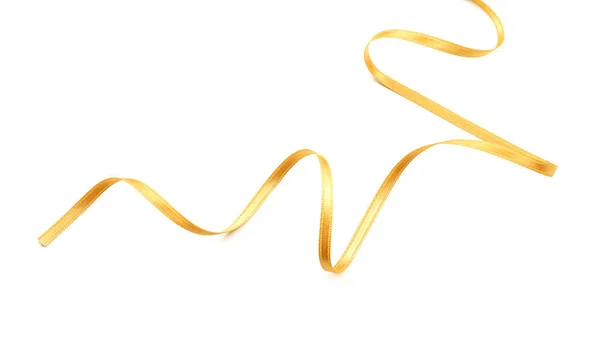 Красивая Золотая Лента Белом Фоне — стоковое фото