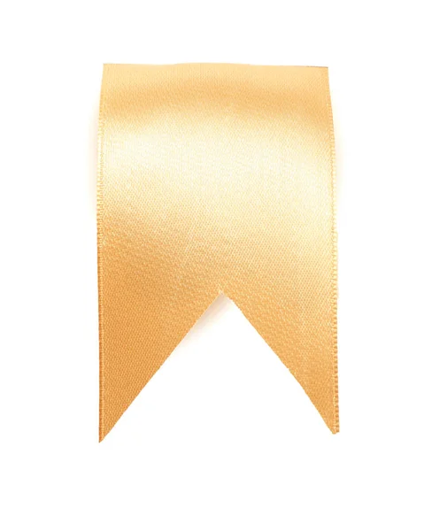 Golden Ribbon Bookmark Isolated White — Stock Photo, Image