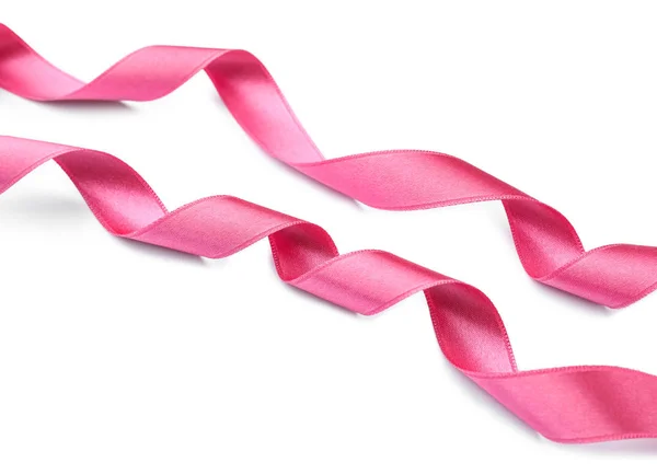 Pink Ribbons White Background — Stock Photo, Image