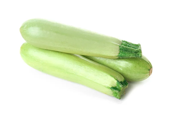 Frische Zucchinis Auf Weißem Hintergrund — Stockfoto