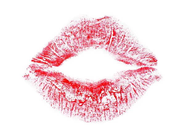 Lipstick Kiss Mark White Background — Stock Photo, Image