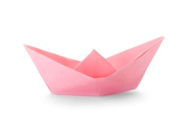 Beyaz arka plan üzerinde Origami tekne