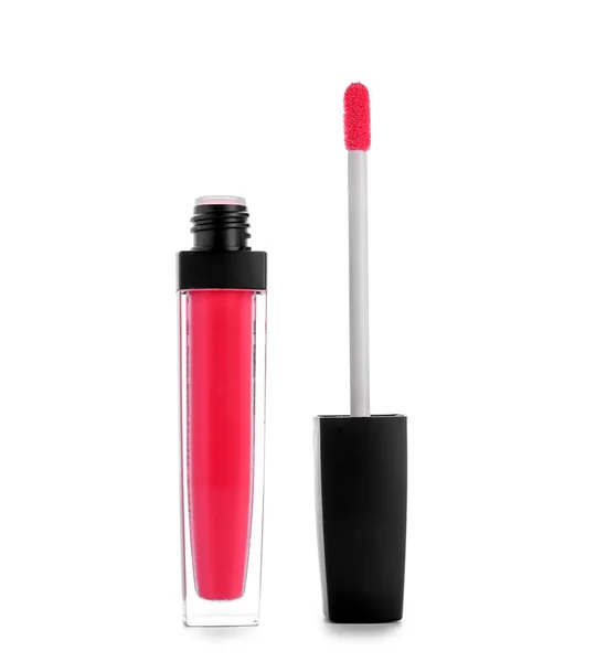 Liquid Pink Lipstick White Background — Stock Photo, Image