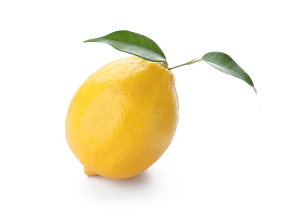 Whole Ripe Lemon White Background — Stock Photo, Image