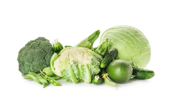 Various Fresh Vegetables White Background — Stock Photo, Image