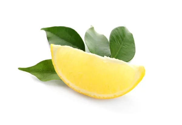 Стиглі Шматочки Лимона Білому Тлі — стокове фото