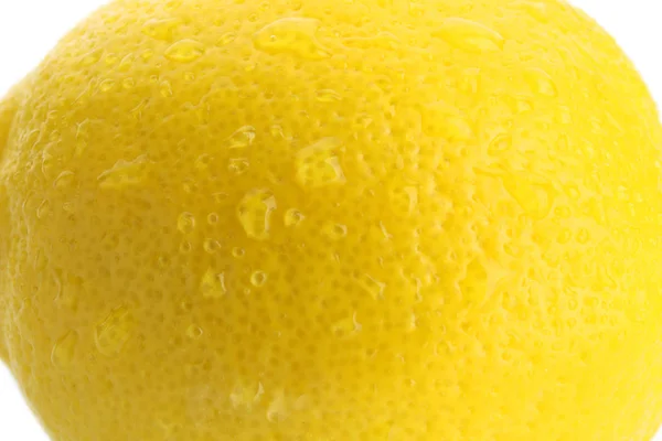 成熟的柠檬与水滴 特写镜头 — 图库照片