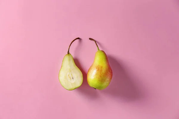 Ripe Pears Color Background — Stock Photo, Image