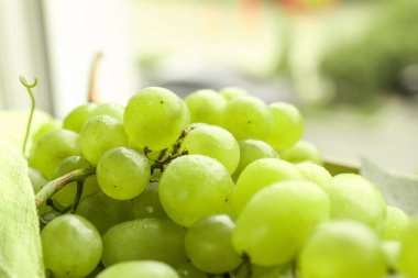 Ripe sweet grapes outdoors, closeup clipart