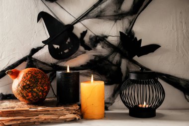 Cadılar Bayramı partisi ışık duvarının yakınında için yaratıcı süslemeleri