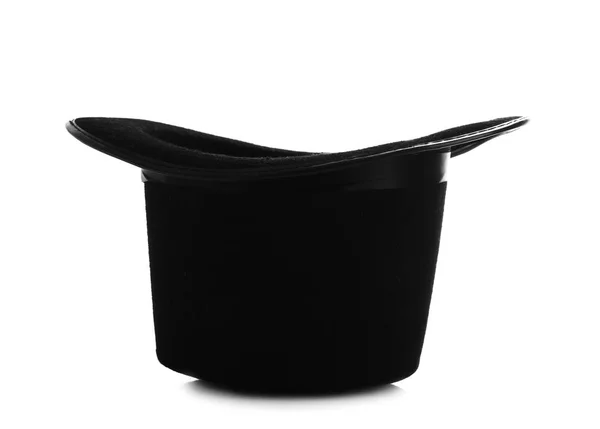Sombrero Mago Negro Sobre Fondo Blanco —  Fotos de Stock