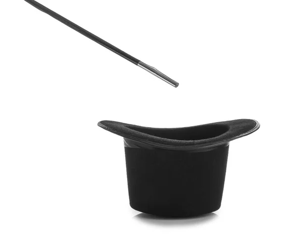 Black Hat Magic Wand White Background — Stock Photo, Image