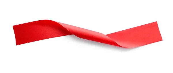 Red Ribbon White Background — Stock Photo, Image