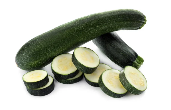 Frische Zucchini Auf Weißem Hintergrund — Stockfoto