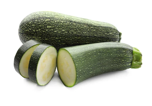 Zucchine Fresche Sfondo Bianco — Foto Stock