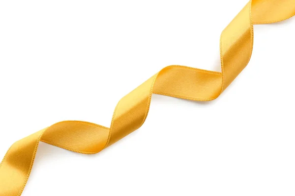 Beautiful Golden Ribbon White Background — Stock Photo, Image