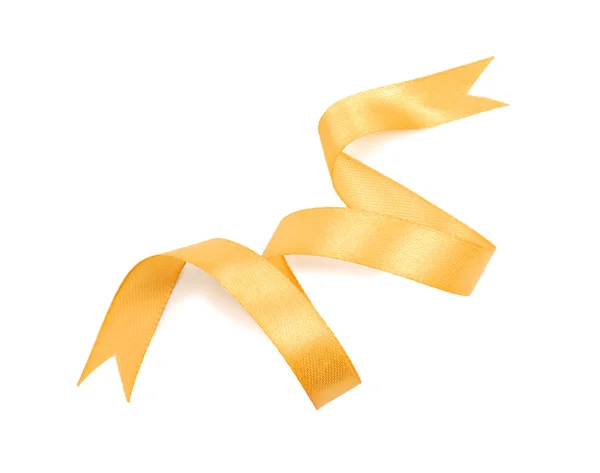 Beautiful Golden Ribbon White Background — Stock Photo, Image