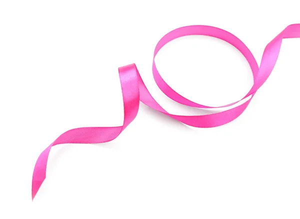 Pink Ribbon White Background — Stock Photo, Image